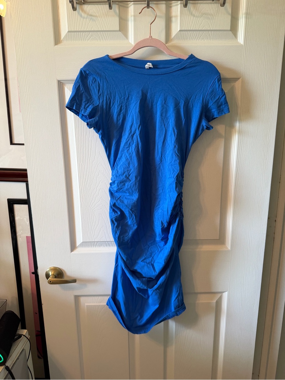 Women's Mini T-Shirt Dress - Bright Blue